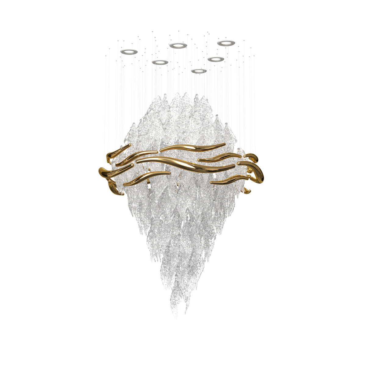 Frosty Leaves Chandelier